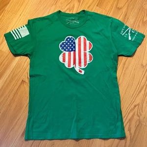 Grunt Style short sleeve T-shirt Green flag Shamrock St. Patrick’s Day